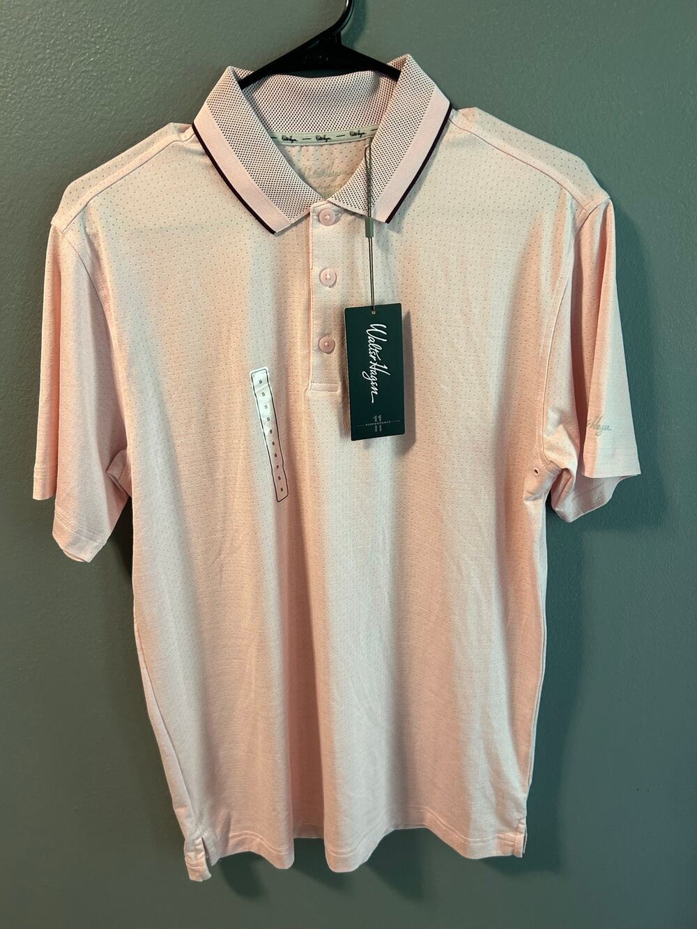 Walter Hagan Performances Small Pink Plain Polo Shirt (NWT)